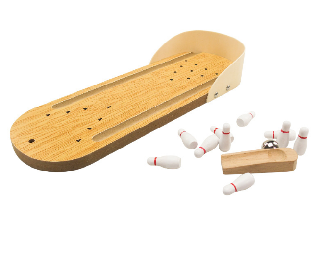 Bộ đồ chơi bo ing kệ bowling gỗ mini cho bé