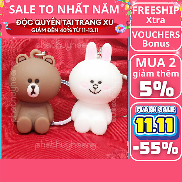Móc khóa đôi dễ thương gấu Brown và thỏ Cony - Móc khóa cặp - Móc khóa cute - móc khóa cutee - móc khóa xe máy - móc khóa cute mini - móc khóa dễ thương cute - móc khóa cute rẻ - móc khóa cute dưới 10k - Nguyễn Thùy Store