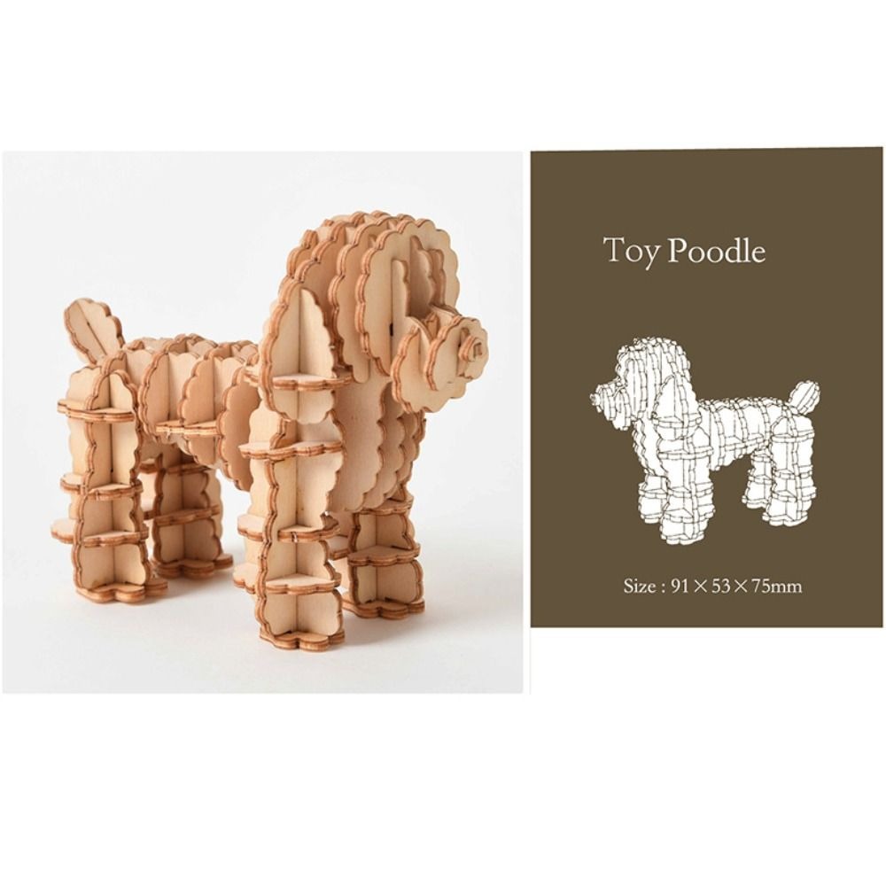 PRETTY MJ 3D Wooden Puzzle Crafts Creative Assembly Model Rabbit Handmade Building Block Kits