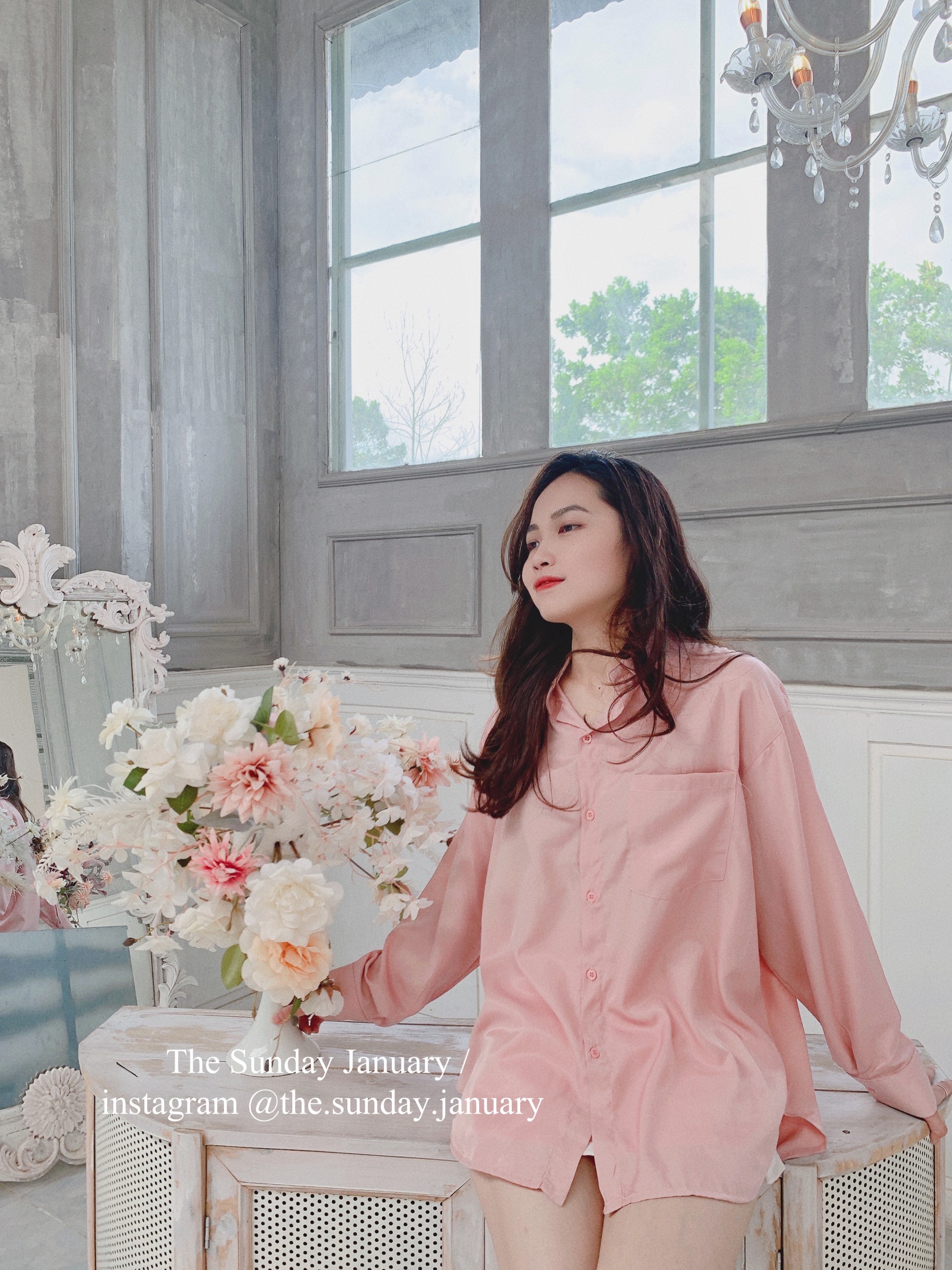 Sơ Mi Lụa Giấy Màu Hồng Ảnh Thật