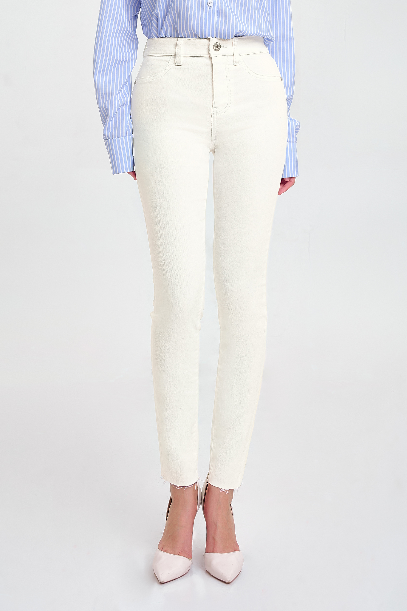 Quần jeans nữ dáng skinny. bright white skinny women's jeans - 222wn1081b1110