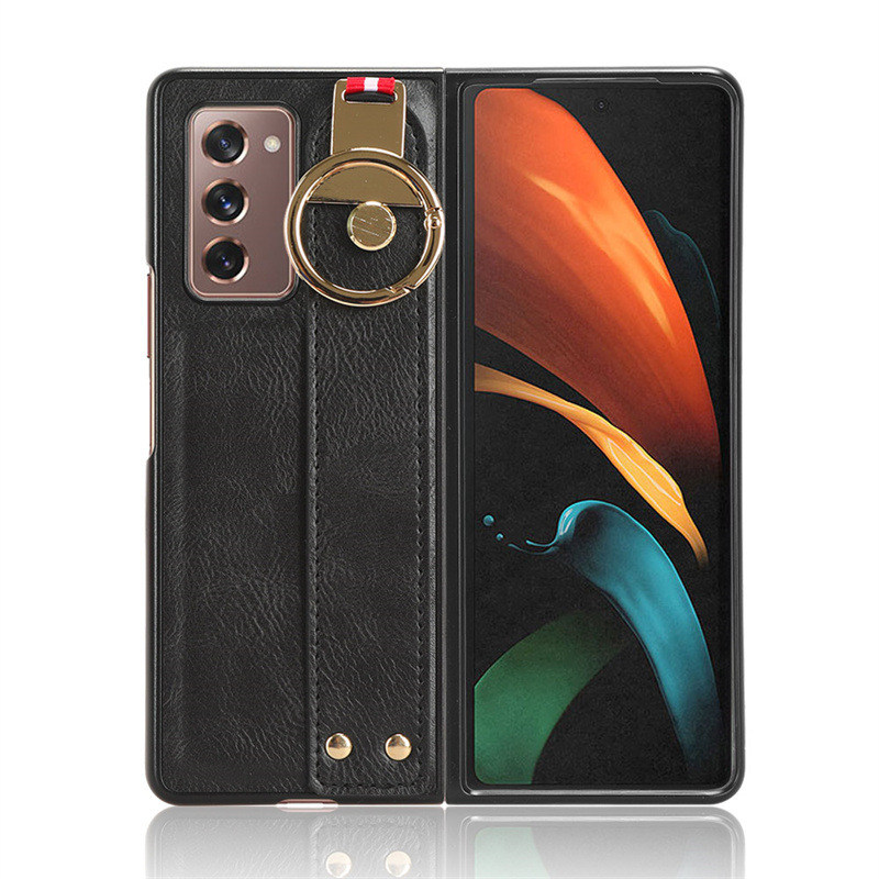 Samsung Galaxy Z Fold 2 Phone Case,Wristband Strap Kickstand,handstrap Grip Loop Strap Leather Case for Samsung Galaxy Z Fold 2. 