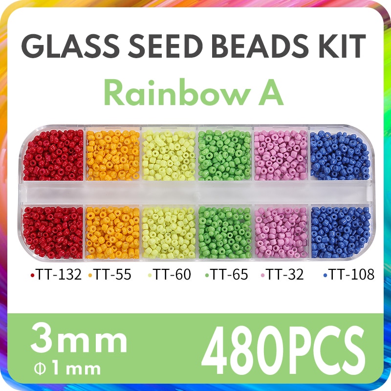 2mm /3mm Small Glass Seed Beads kit Funtopia Colorful Mix Beads for  Bracelets Jewelry Making DIY Crafts