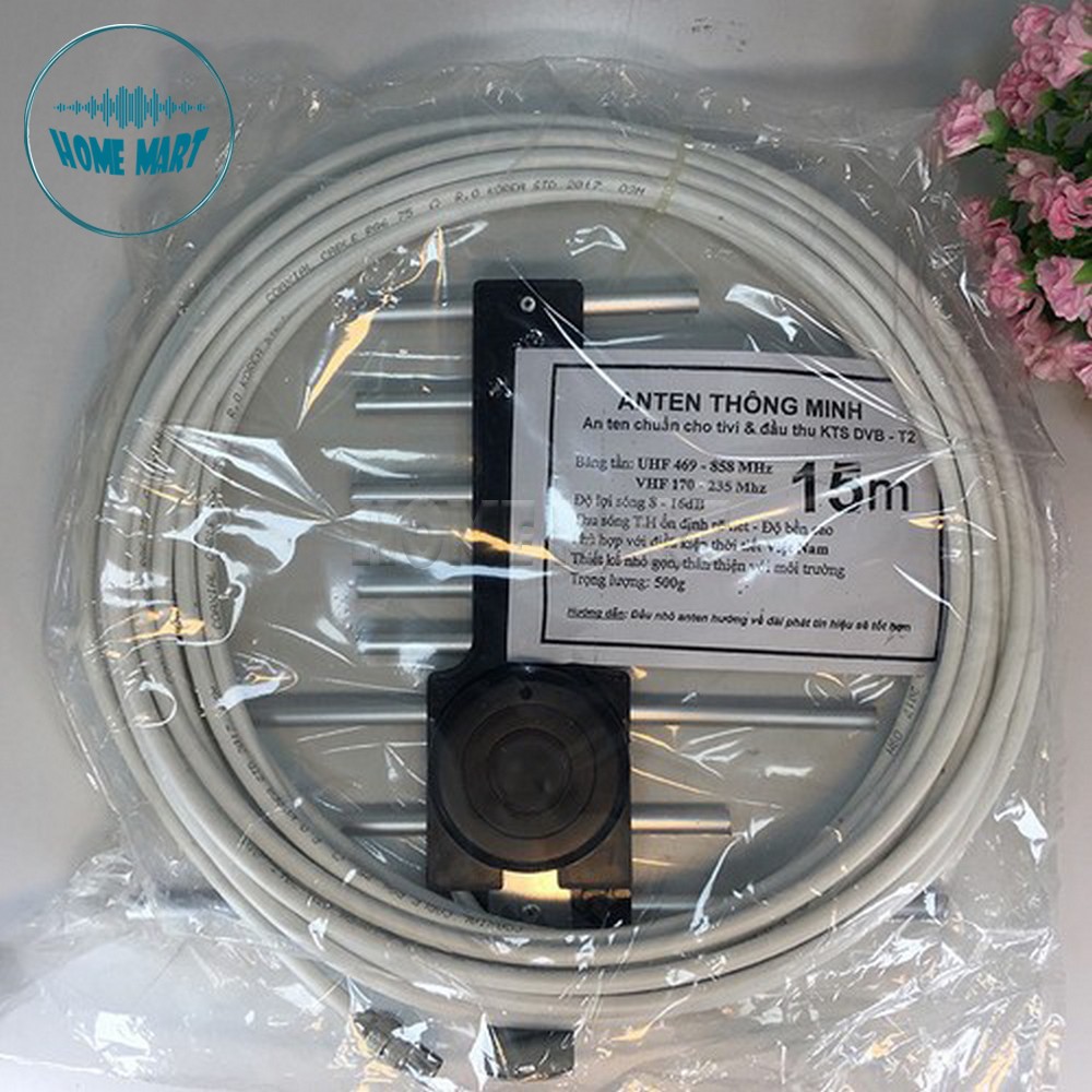 ĂNGTEN THÔNG MINH THU SÓNG DVB T2 ( 12M+ DÂY CÁP+ GIẮC NỐI )