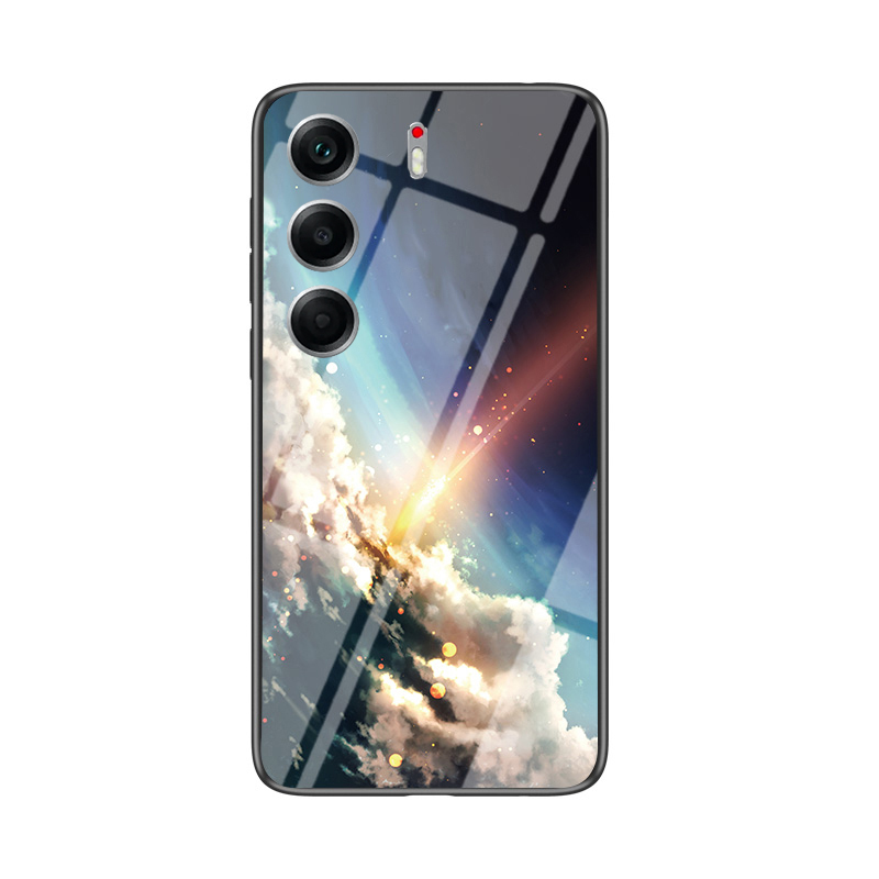 For Tecno Camon 40 40 Pro Phone Case Tempered Glass Protector Rainbow Gradient Fantasy Starry Glass Colorful Cover for Tecno Camon 40 Premier Cover Casing HP.
