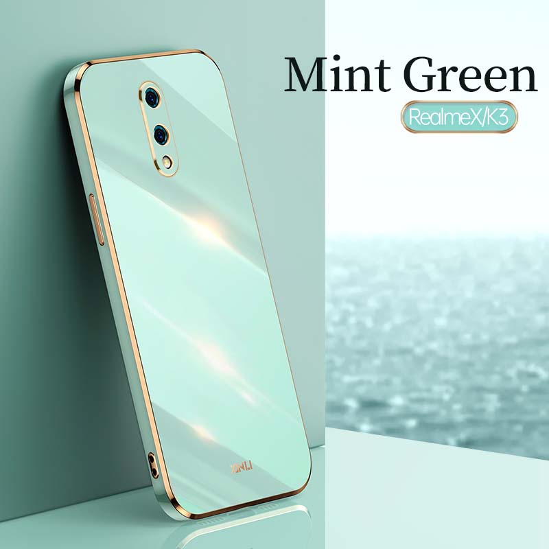 Ốp Điện Thoại Cho OPPO Realme X K3 Realme XT Realme X2 K5, Ốp Lưng Mềm TPU Mạ Điện Mặt Thẳng 6D Pha Lê Sứ