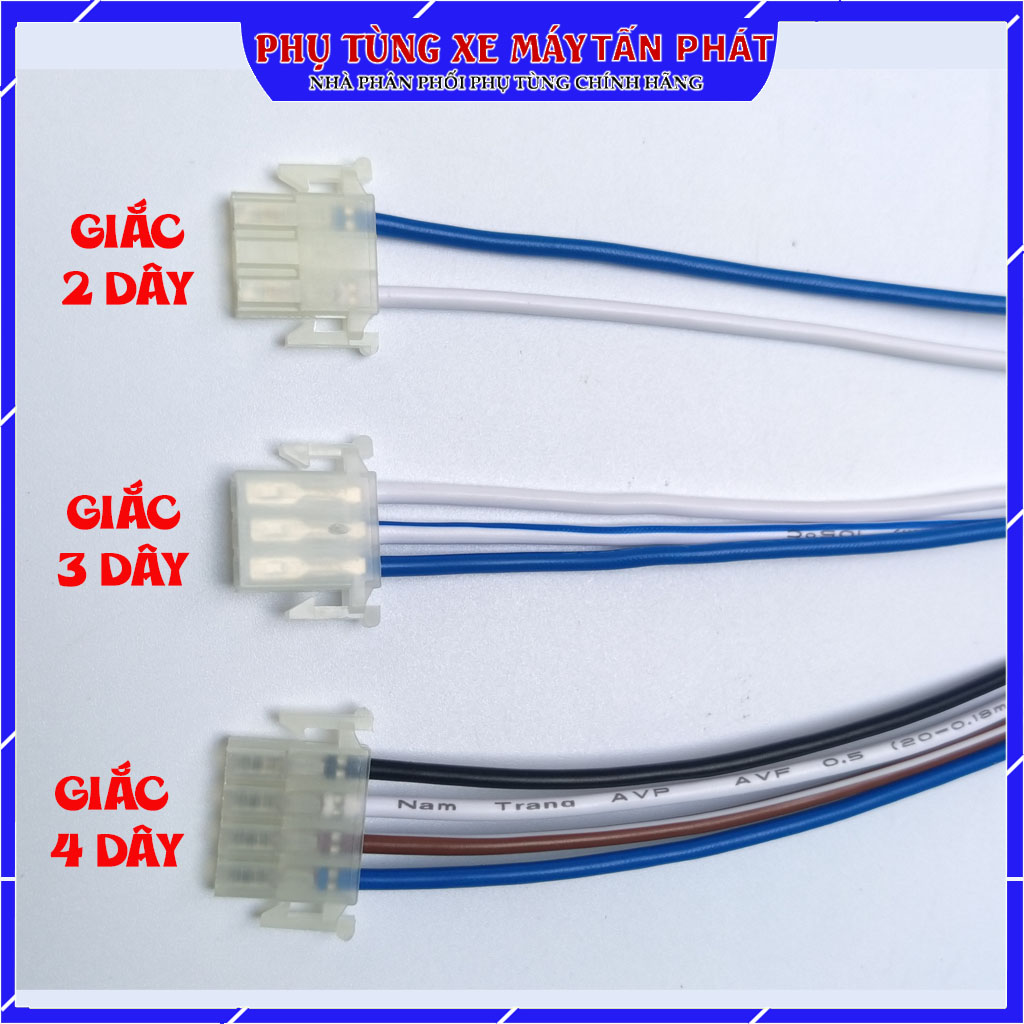 (Chính Hãng) Giắc cắm nút công tắc xe máy Giá 1 dây ( giắc 2 , 3 , 4 dây cho công tắc khởi động, nguồn, pha cos, passing )