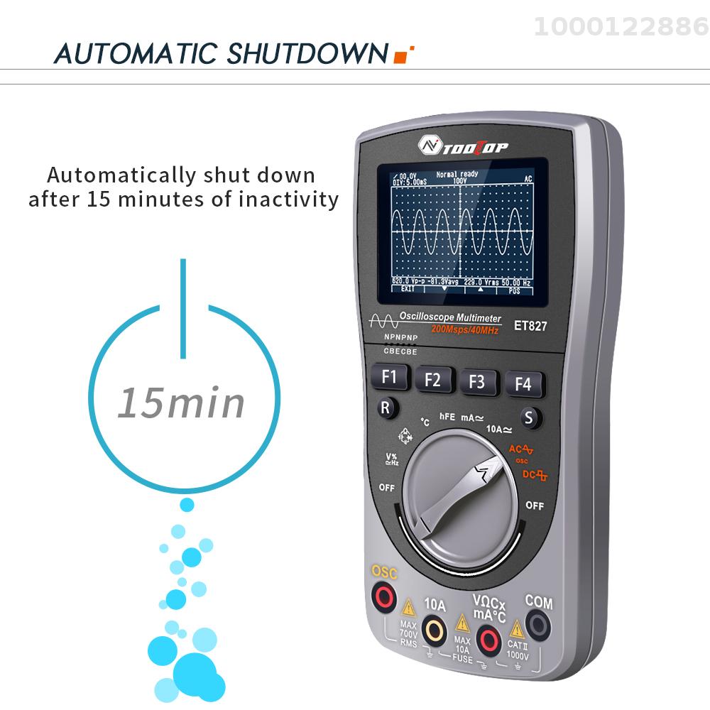 KKmoon 2in1 Oscilloscope Multimeter Digital LCD Display Handheld Oscope Meter 40Mhz Bandwidth 120MSPS Sampling Rate Data Storage Function for DIY and Electronic Test