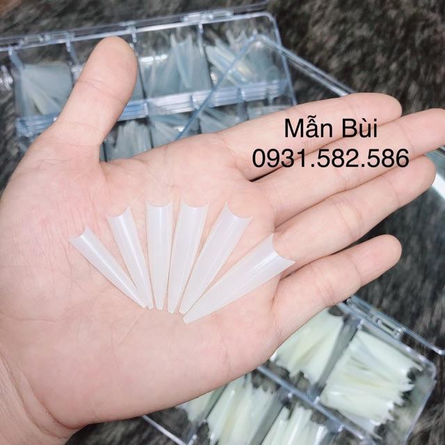 Hộp móng tip nhọn, móng nối nhọn phom dài chuẩn đẹp, hộp đủ số 500 móng