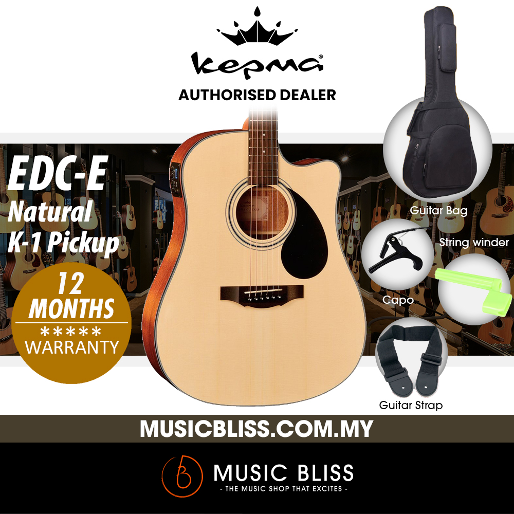 KEPMA EDC-E Dreadnought Acoustic Guitar with K-1 pickup Natural