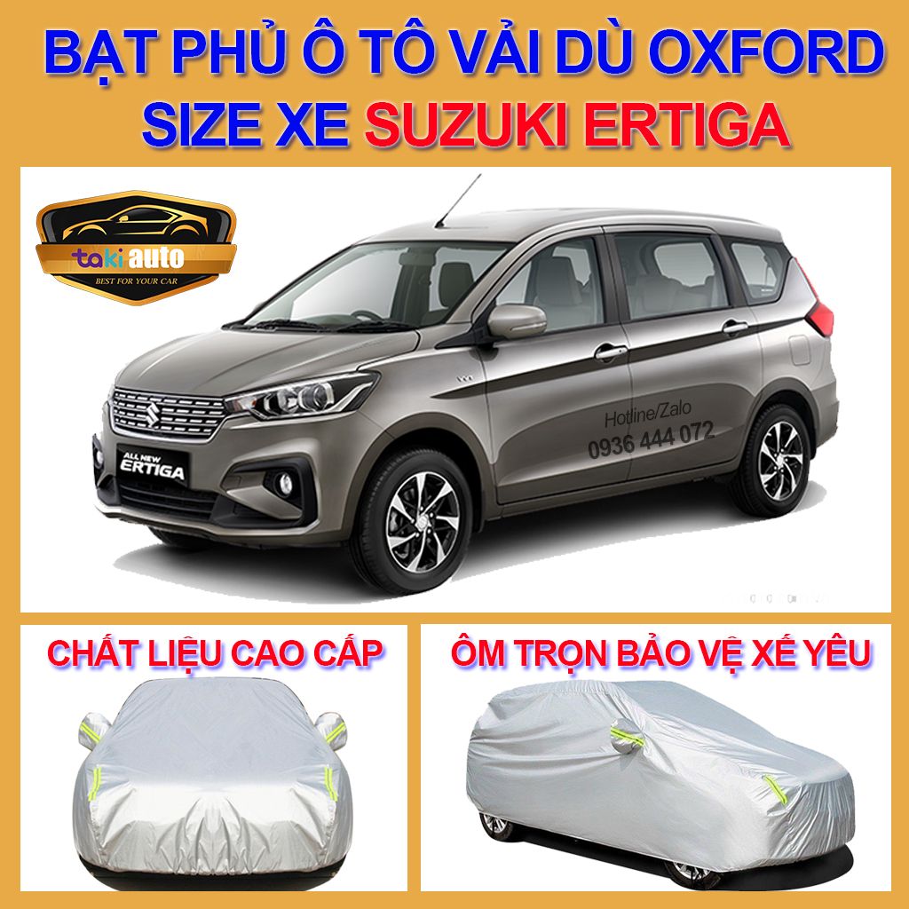 Bạt trùm xe ô tô Suzuki Ertiga vải dù oxford cao cấp , áo bạt phủ trùm che kín che nắng, che mưa, chống nóng, không thấm nước bảo vệ xe oto 7 chỗ , bạc che trùm xe hơi tráng bạc bền đẹp