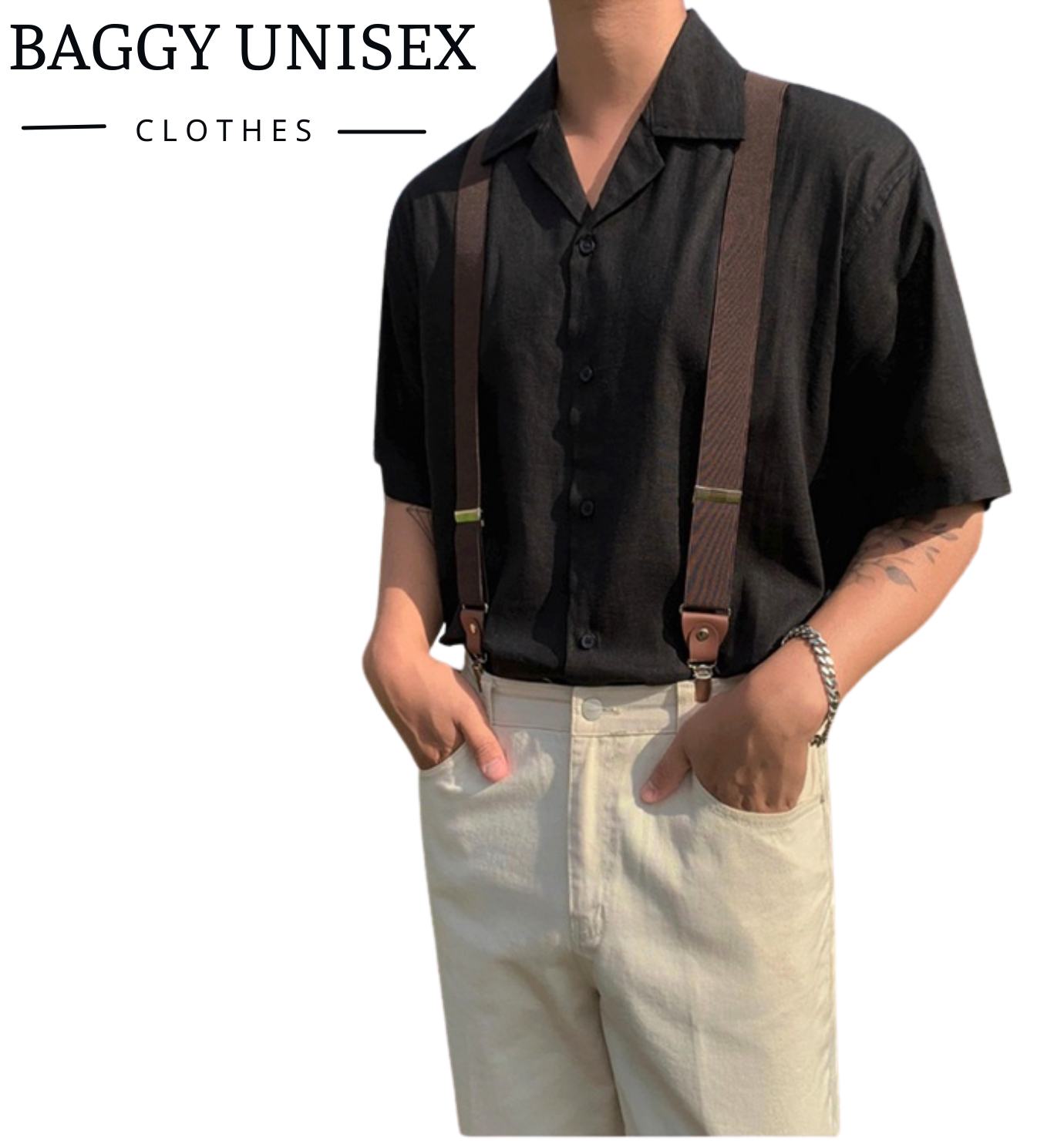 Áo Sơ Mi Tay Ngắn Màu Đen Áo Sơ Mi Lụa Không Nhăn Phong Cách Hàn Quốc I'm Basic