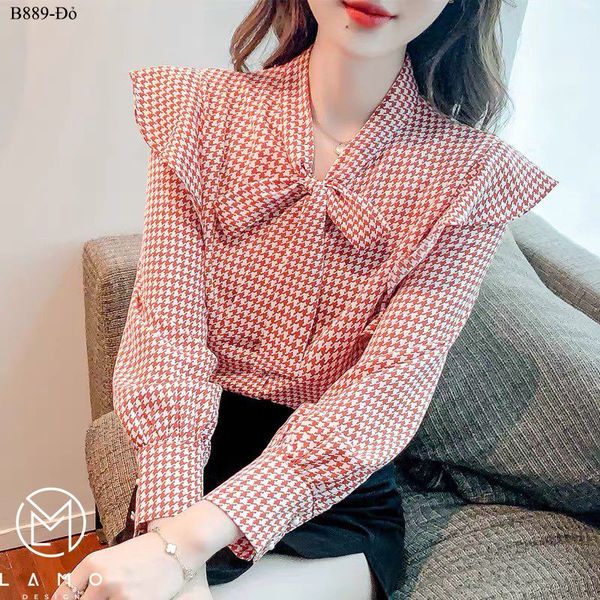ÁO SƠ MI HỌA TIẾT CỘT NƠ -B889
