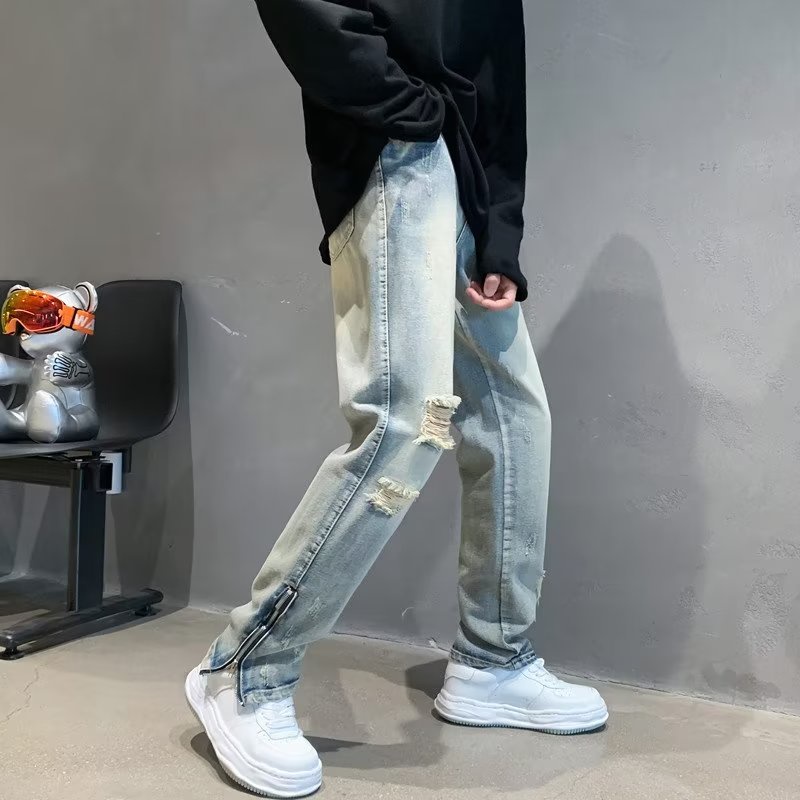 利Quần jeans Dài Xẻ Tà Thời Trang Dành Cho Nam