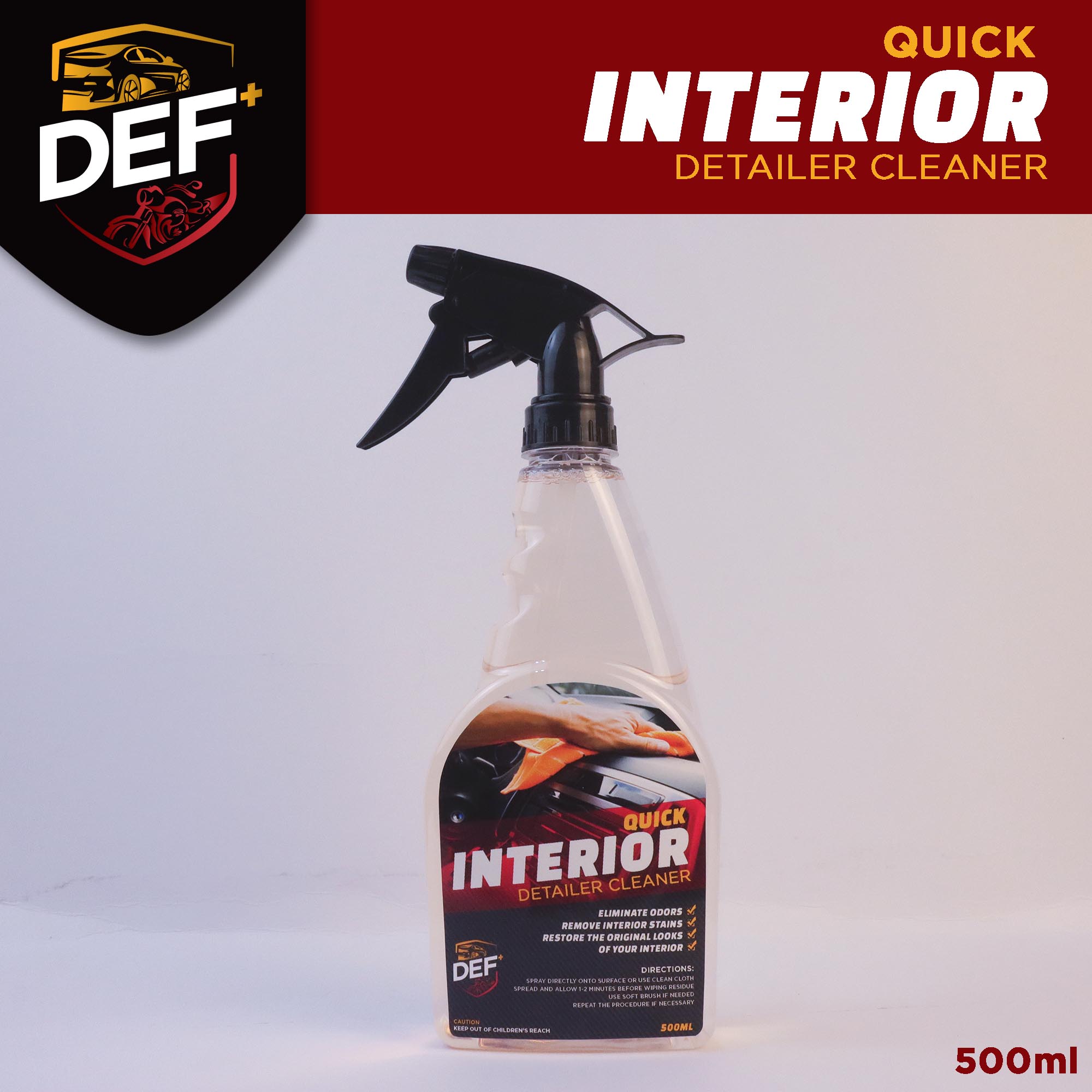 Defendr+ Quick Interior Detailer Cleaner All Purpose Leather Cleaner