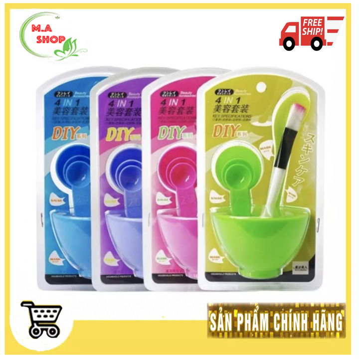 [HCM]Bộ Chén Cọ Trộn Đắp Mặt Nạ 6 Món Dụng Cụ Trộn Mặt Na