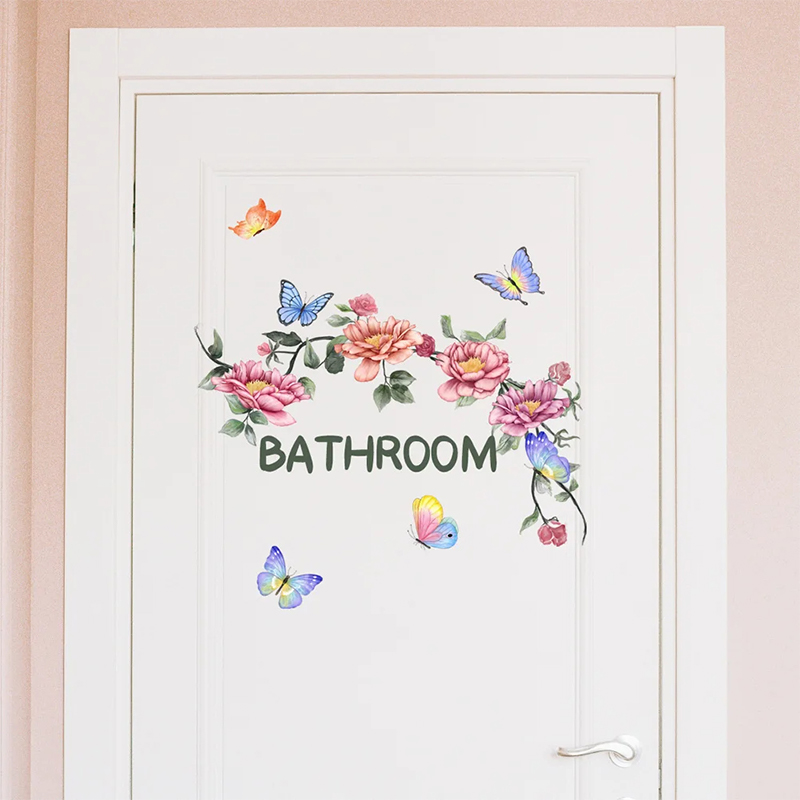 Beautiful%20Butterfly%20Flower%20Wall%20Stickers%20Toilet%20Bathroom%20Door%20Decoration%20Mural%20Home%20Decor%20Self-adhesive%20Beautify%20Wallpaper%20MENGYU%20-%20Image%203