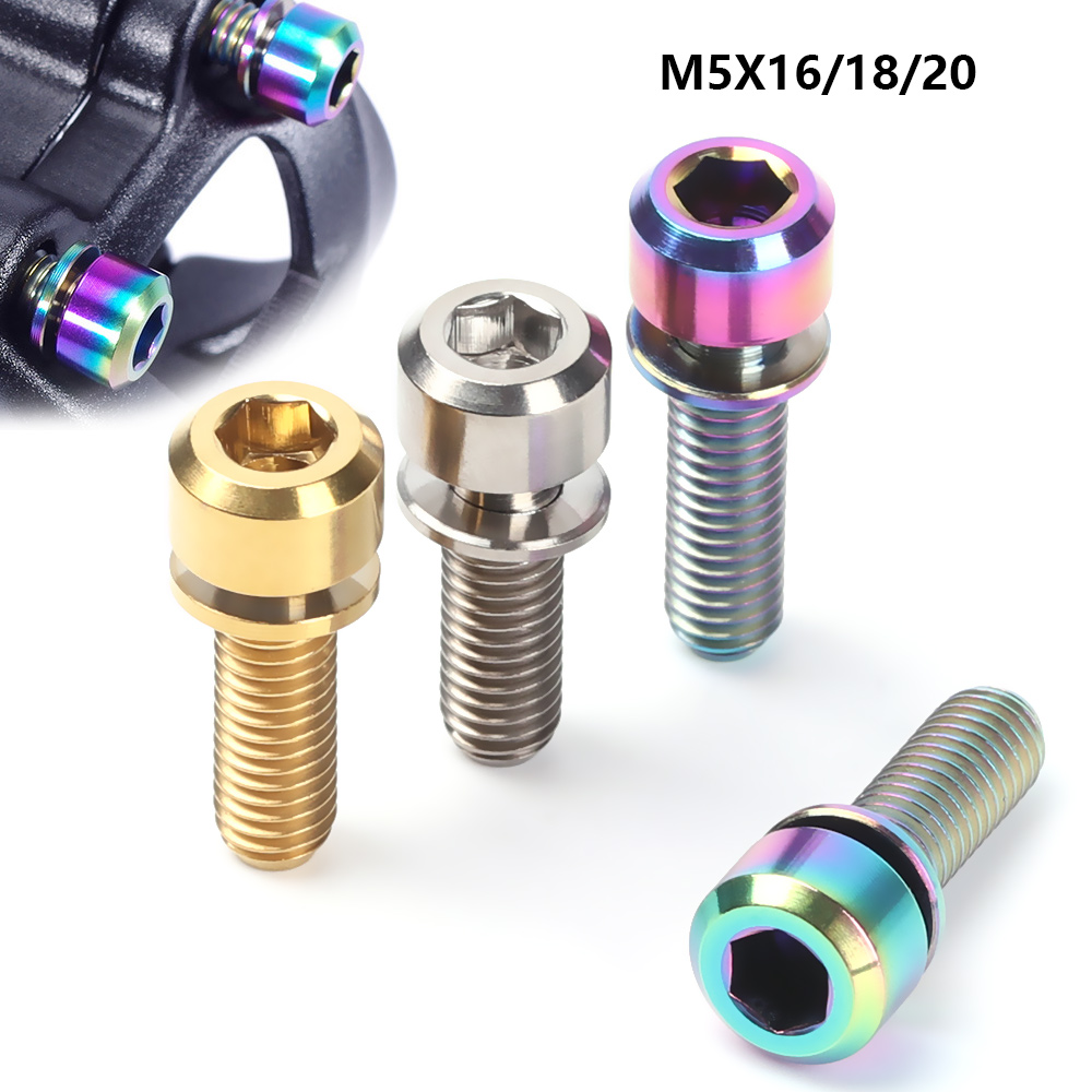 16mm/18mm/20mm Titanium with Washer Outdoor MTB Cycling M5 Fixed Bolt