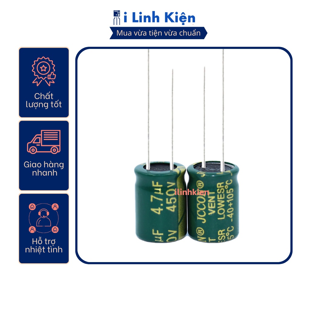 Tụ hóa 4.7UF 10UF 450V chất lượng tốt.