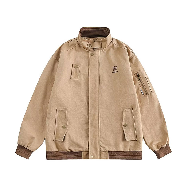 KYUSHUAD Vintage embroidered design sense cargo jacket couple lapel jacket