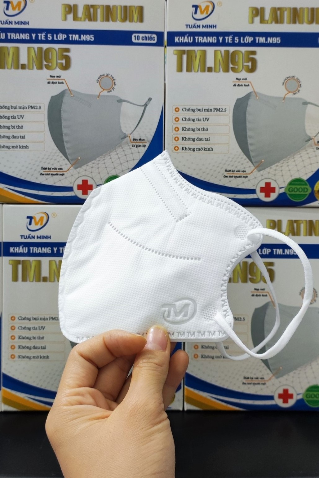 KHẨU TRANG 6D TM.N95 PLATINUM 5 LỚP (HỘP 10 CÁI)