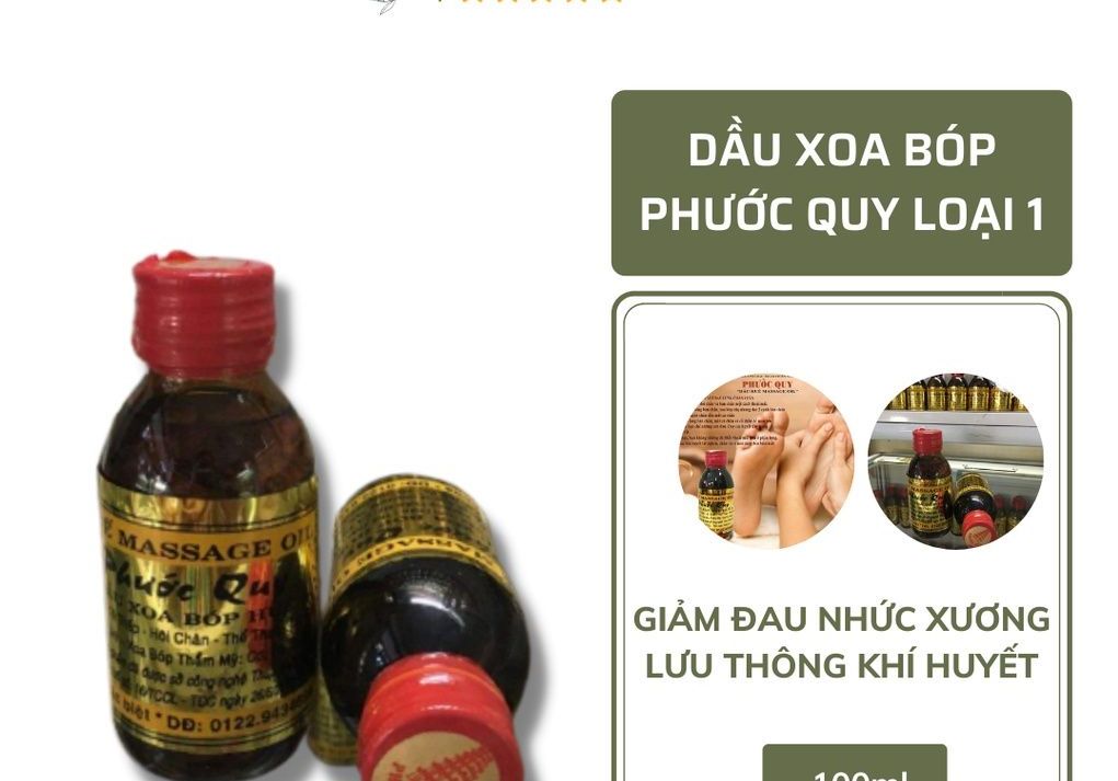 10 Dầu xoa bóp massage Huế Phước Quy ( chính hãng 10 chai x 60ml , loại đặc biệt )
