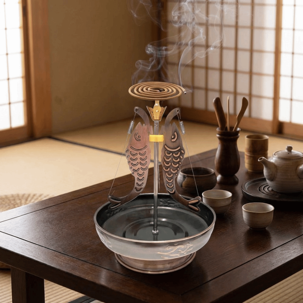 Creative Adjustable Center Rod Three-Fish Incense Holder Stainless ...