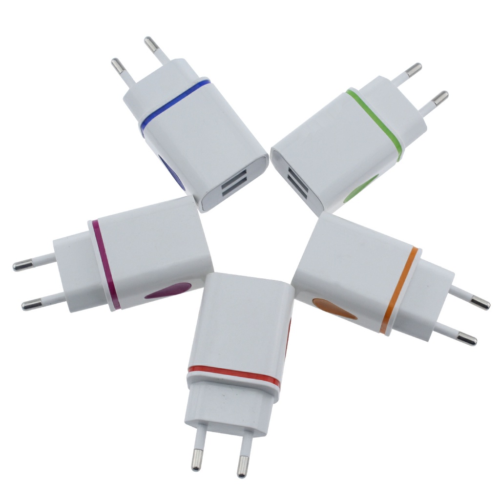 5V 2.1A type-in led light 2 Port USB wall adapter charger