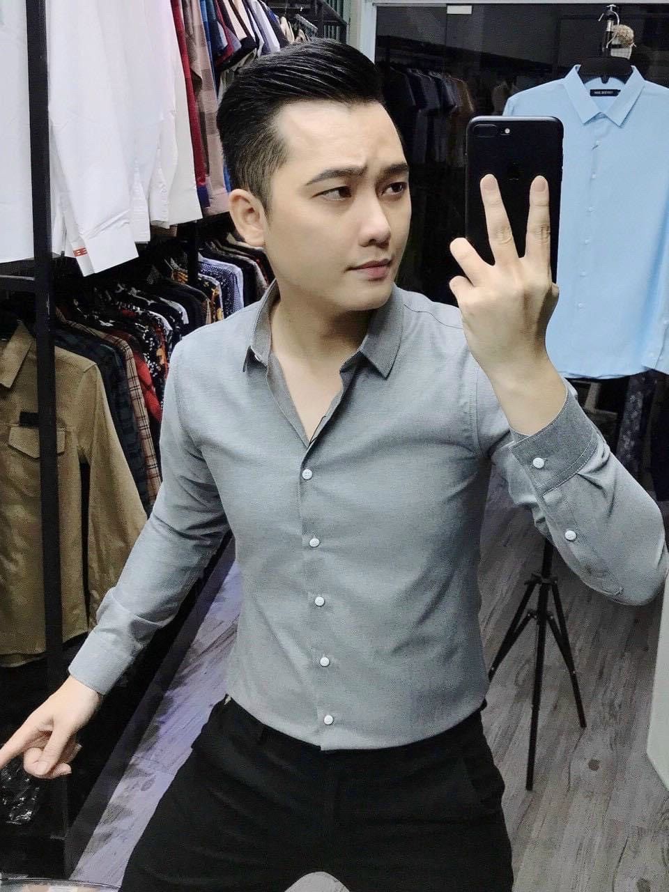 áo sơ mi trơn lụa dài tay  cao cấp  lunastore86