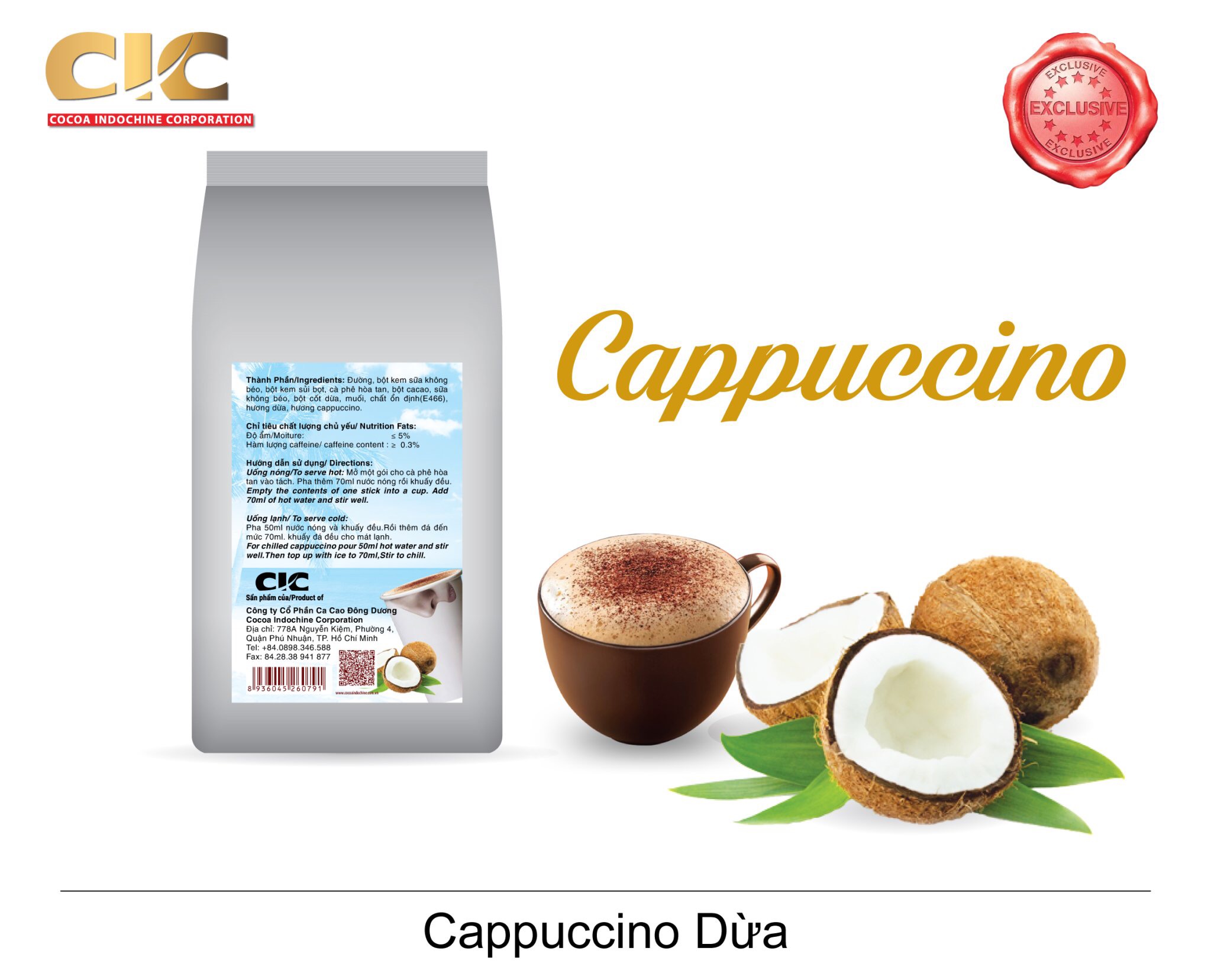 Cà phê dừa - Capuchino Dừa- Coconut Coffee - 900gr