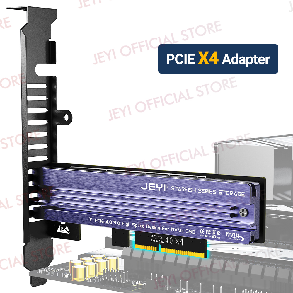 JEYI NVME to PCIe Adapter With Aluminum SSD Heatsink