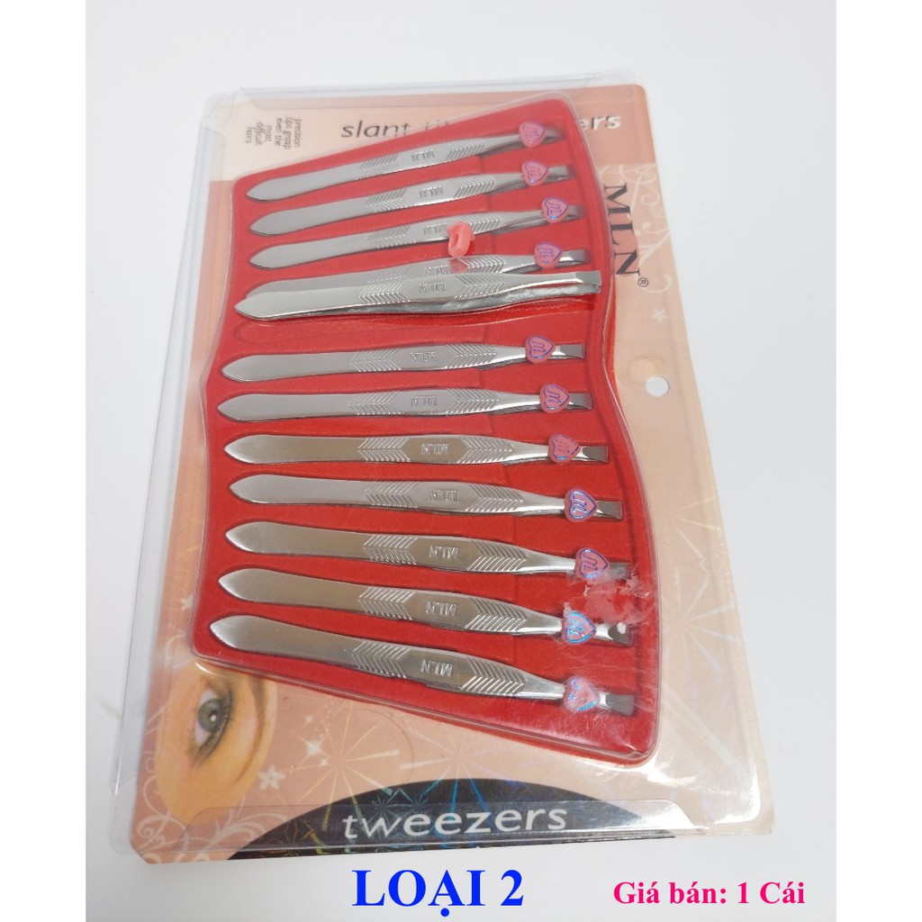 Nhíp nhổ lông mày Nhíp nhổ lông mi Nhíp nhổ tóc bạc Nhíp nhổ râu In MLN Chất liệu thép không gỉ cao cấp Thương hiệu MLN