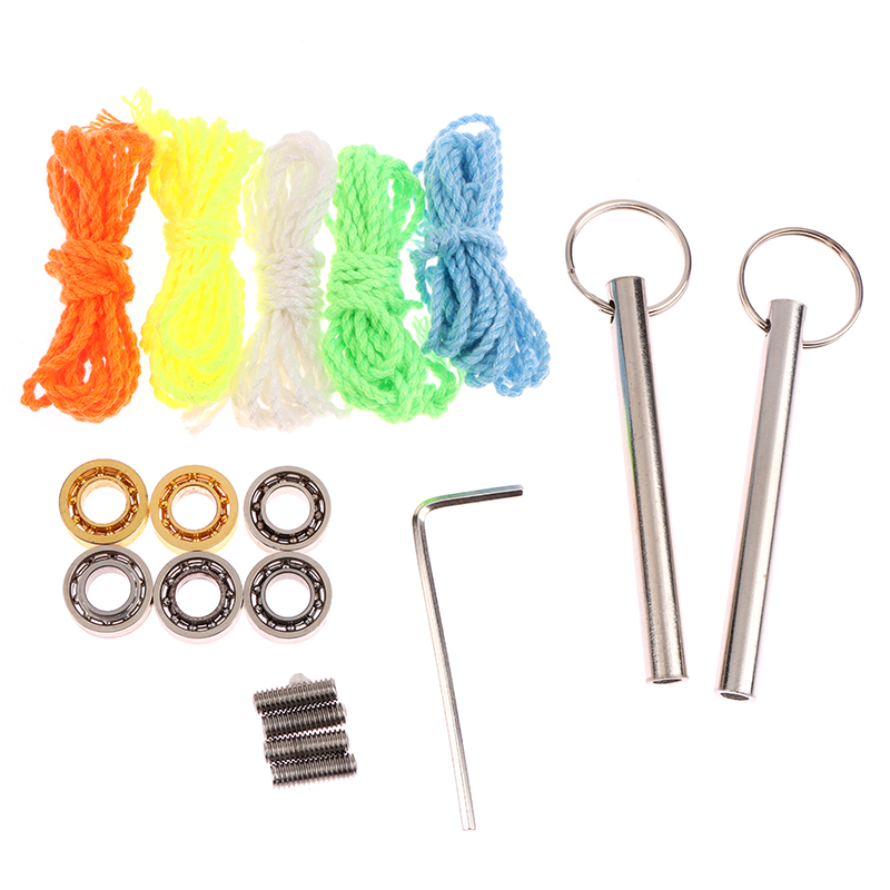1Set Unresponsive Yoyo Bearings Bearing Removal Tool Yoyo Strings Responsive Yoyo Bearings Metal Axle W/ Wrench. 