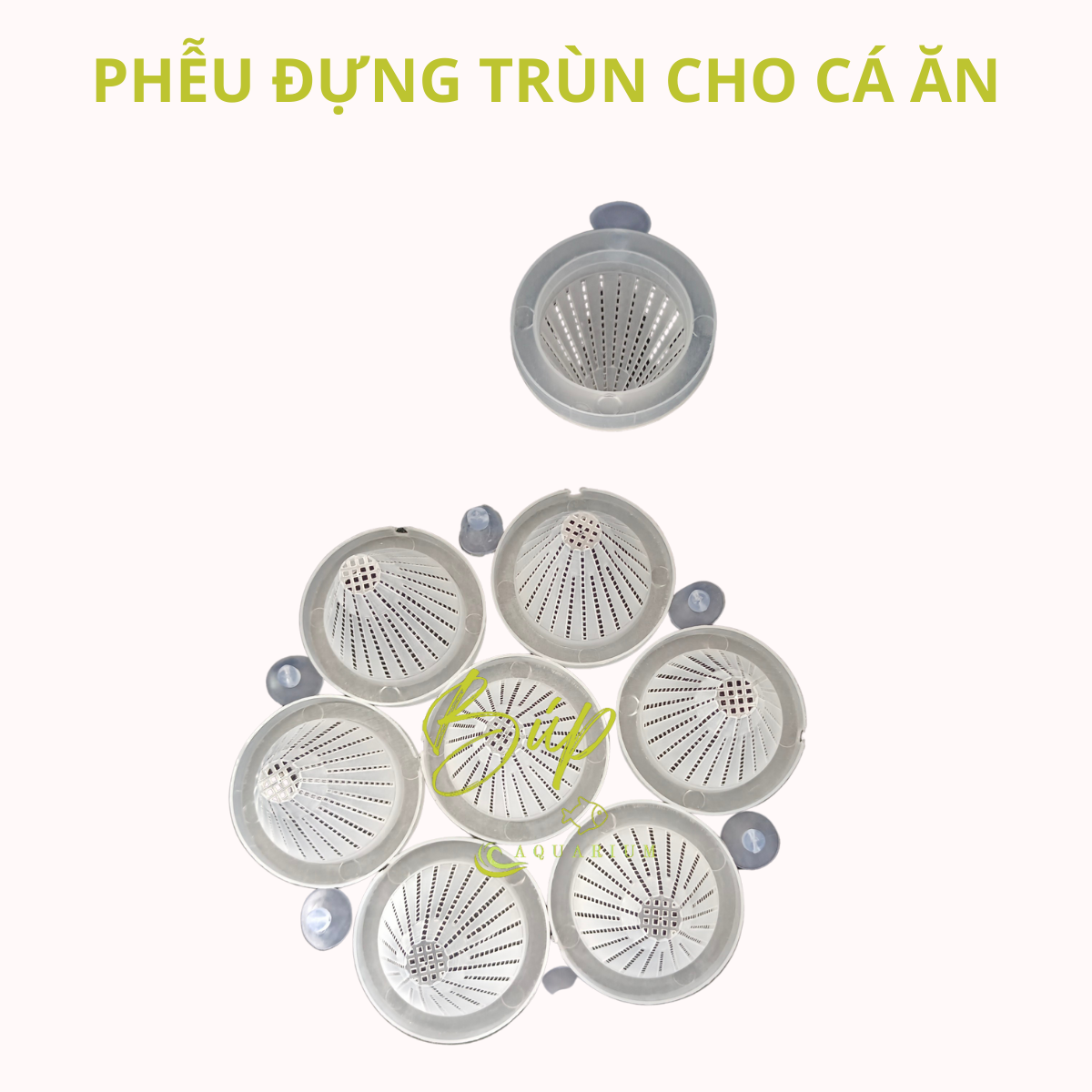 Phễu, rổ đựng trùn chỉ, thức ăn cho cá cảnh thủy sinh