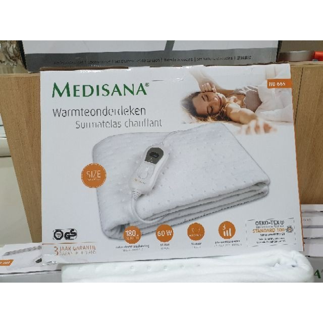 Đệm Sưởi Điện MEDISANA HU674 / HU676, KT 150cm x 80 cm, 3 Mức Nhiệt, Làm Ấm Nhanh, Giặt Được, Công Suất 60W, Electric Heating Blanket, Nhập Đức, BH 12 Tháng