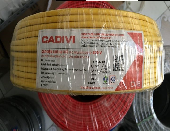 (Lẻ theo mét) Dây điện cadivi đơn CV 8.0
