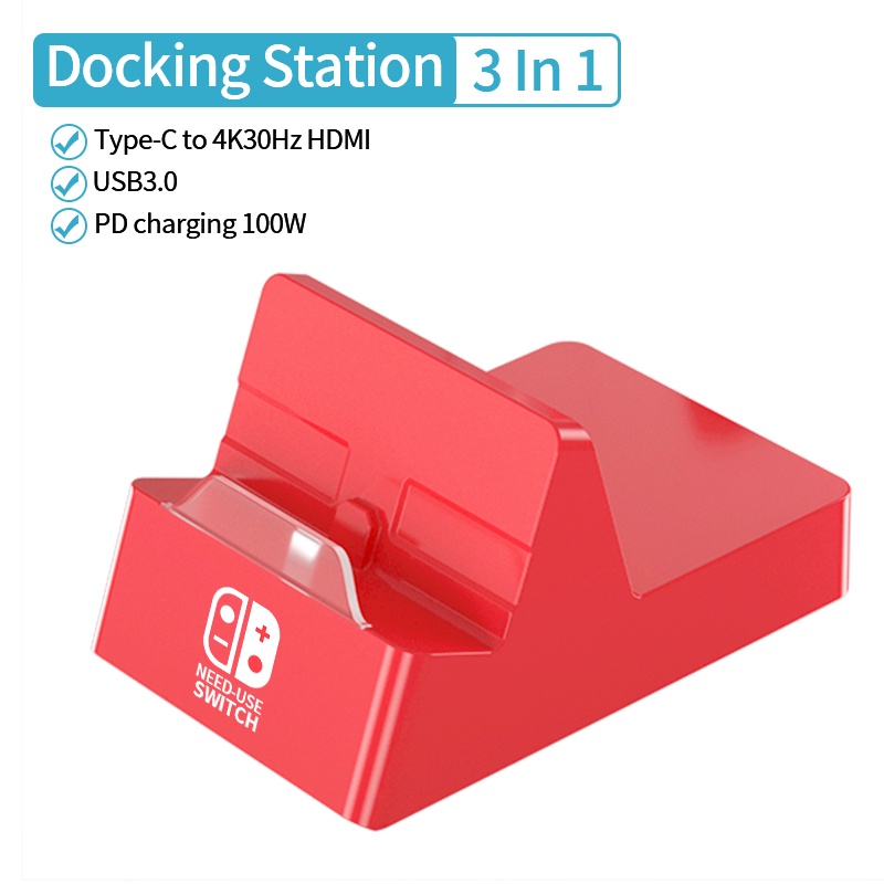 Chuyển đổi Dock TV Dock cho bộ chuyển đổi Nintendo & chuyển đổi OLED/Lite xách tay trạm nối USB C để 4K HDMI USB 3.0 HUB PD 100W cho MacBook Pro