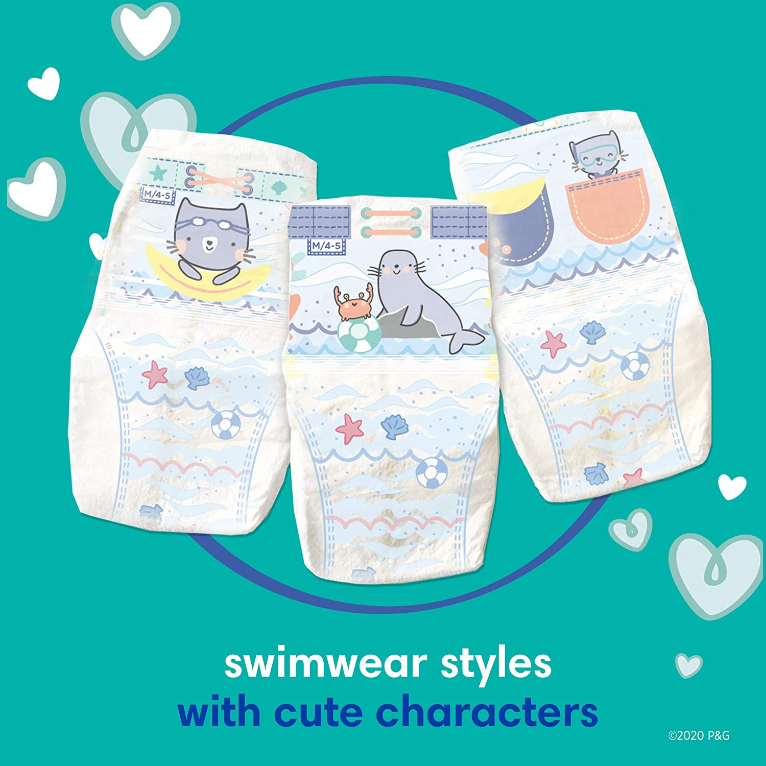 (Tách lẻ) Tã/Bỉm quần bơi, đi biển cho bé USA Pampers Splashers Swim Diapers Size S,M,L