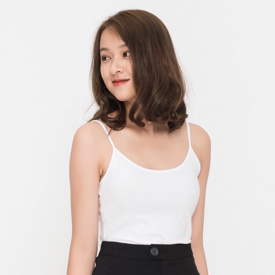Áo 2 dây chất cotton trơn nhiều màu
