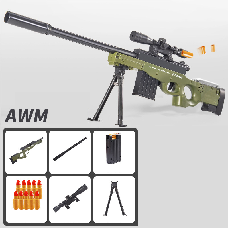 AWM toy guns outdoor play sports kids PUBG bullet soft ammo AWM DIY ...