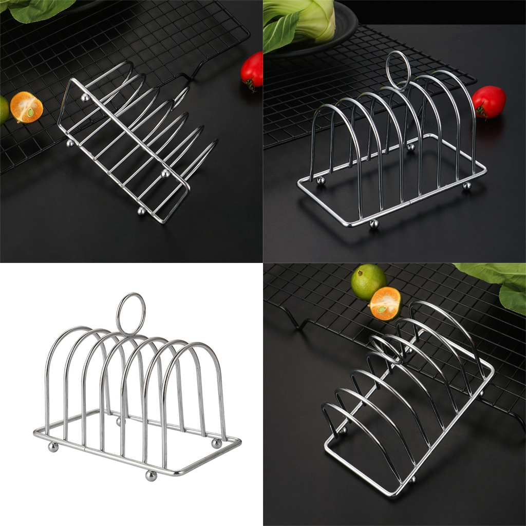 Toast Bread Rack Stainless Steel Bread Holder 6 Slices Bread Display Stand