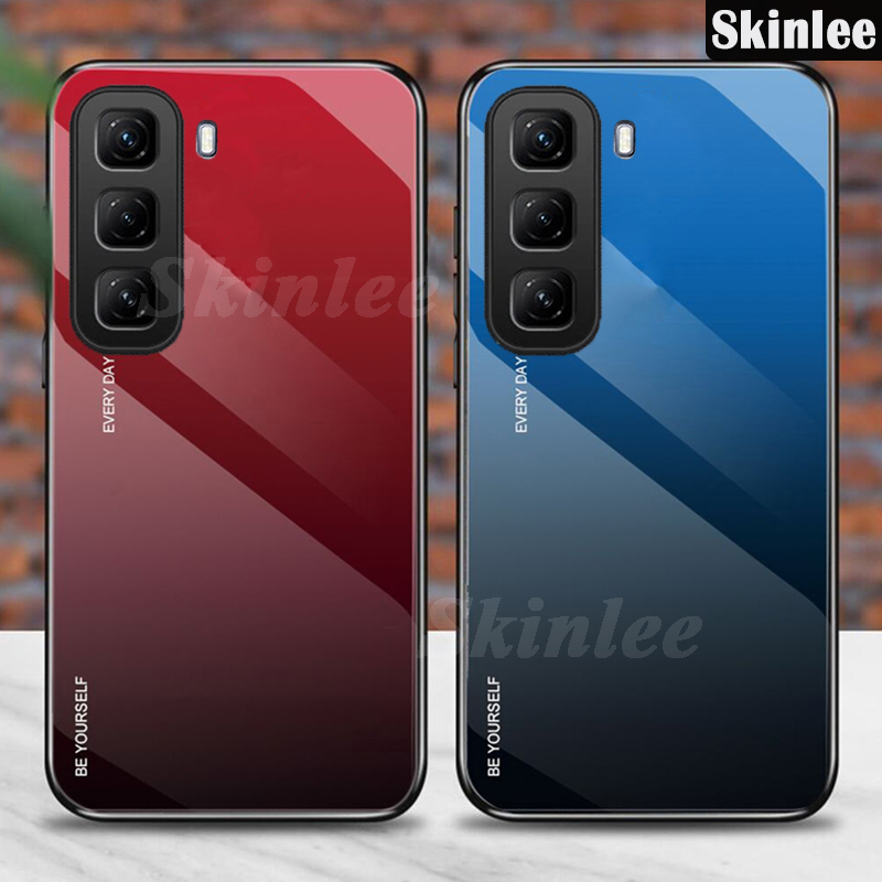 Phone case For infinix Hot 50 / 50 Pro / 50 Pro Plus Back cover Gradient Tempered Glass Protector Mirror Hard Cover For infinix Hot 50 Pro+ Cover cases. 