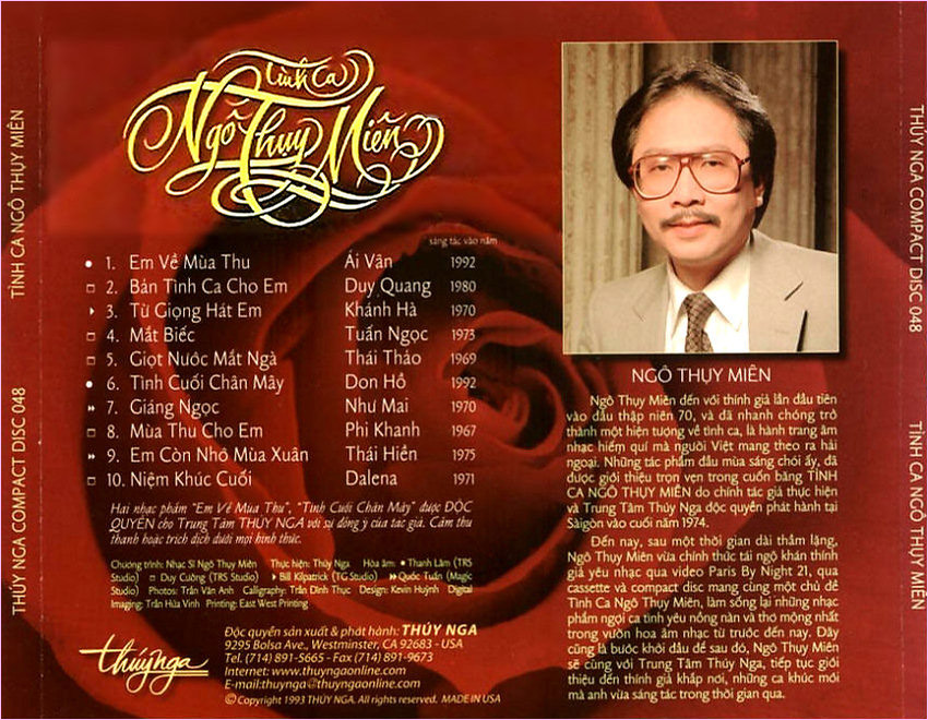 Bộ 8CD Tuyệt phẩm Ngô Thụy Miên