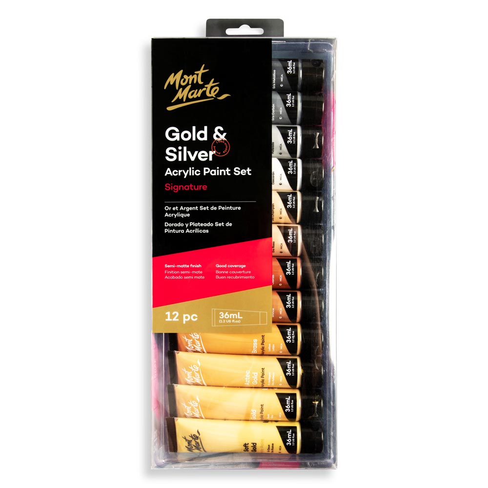 Mont Marte Gold Paint Series Set 12pc*36ml.