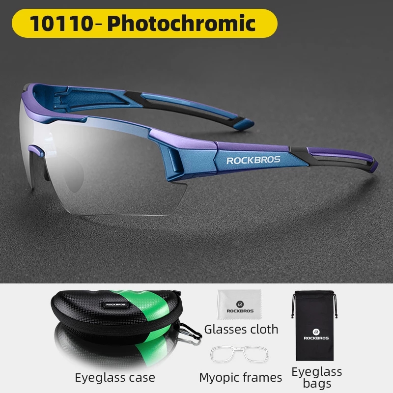 ROCKBROS Photochromic Cycling Bicycle Bike Glasses Outdoor Sports MTB Bicycle Bike Sunglasses Goggles Bike Eyewear Myopia Frame
