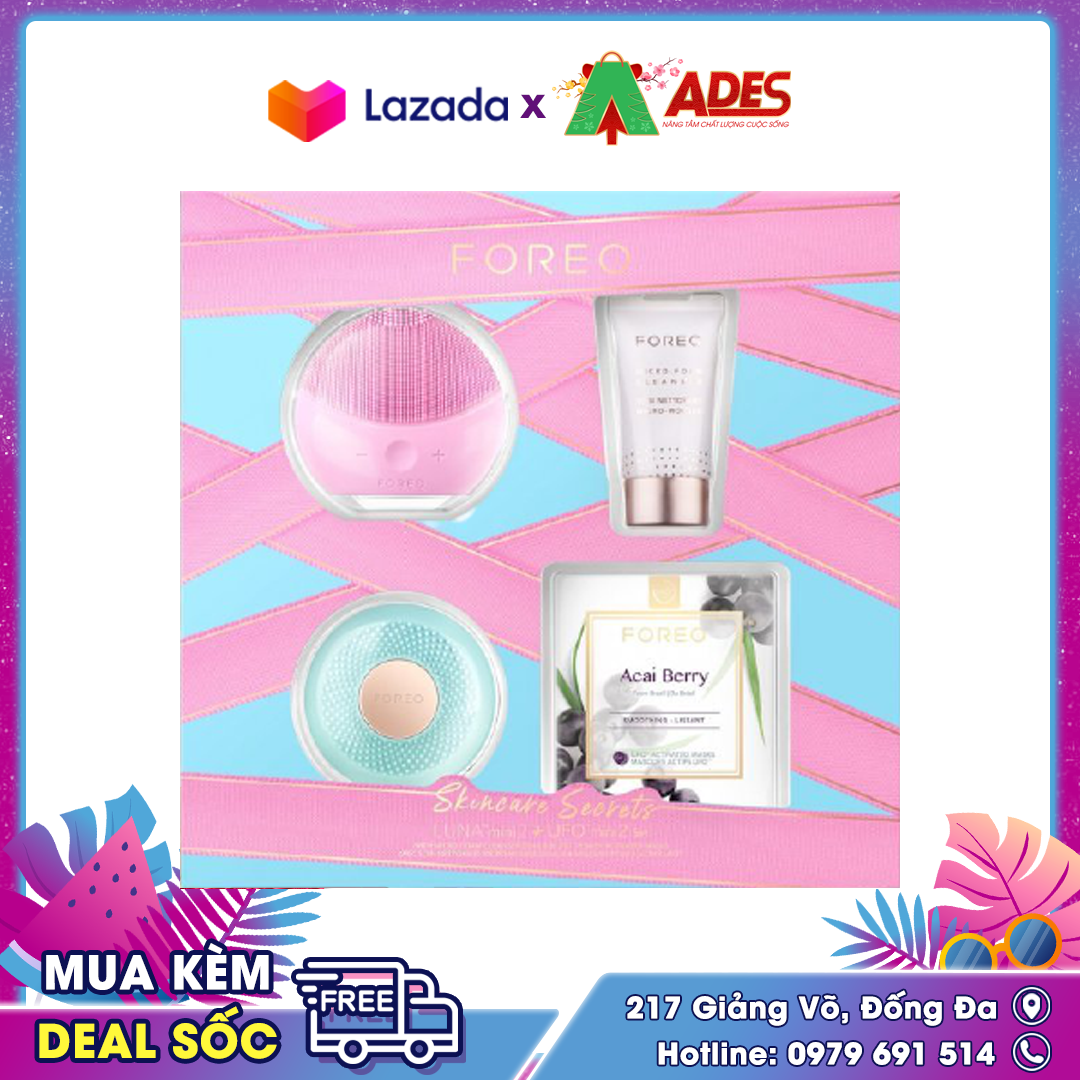 Set làm đẹp Foreo bao gồm UFO Mini 2 + Luna Mini 2 + Mask Acai Berry + Sữa rửa mặt 20ml  - Hàng chính hãng