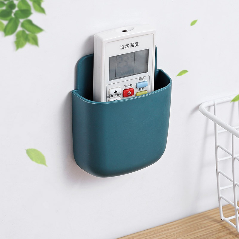 Wall Mounted Storage Box Mobile Phone Charging Holder Stand Rack Remote Control Storage Organizer Case For Air Conditioner TV. 