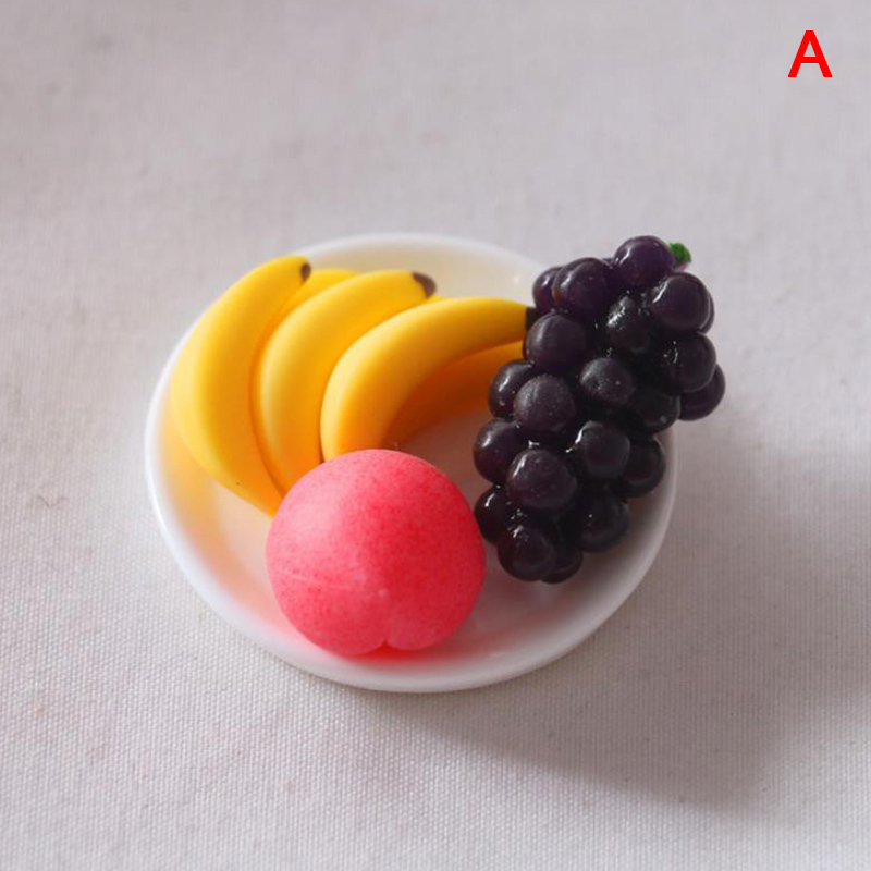 6Pcs%20Mini%20Simulation%20Fruit%20Plate%20Grape%20Banana%20Peach%20Dollhouse%20Kitchen%20Decoration%20YULING%20-%20Image%204
