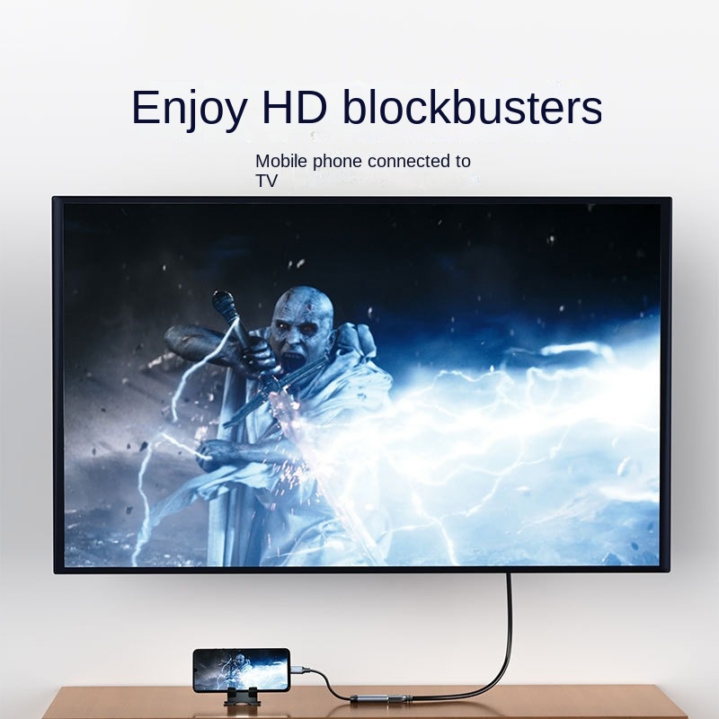 Type-C To HDMI HD Conversion Cable USB3.1 Mobile Phone Casting Cable Usb-c To HDTV 4K Adapter Cable