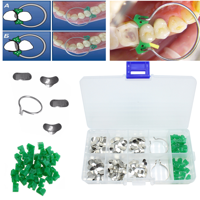 Trọn Bộ Dụng Cụ Ma Trận Nha Khoa Ma Trận Đường Viền Cắt 40 Chiếc Nêm Bổ Sung Silicon